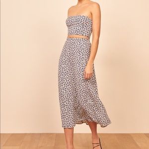 Reformation Hayden two piece skirt set size 0